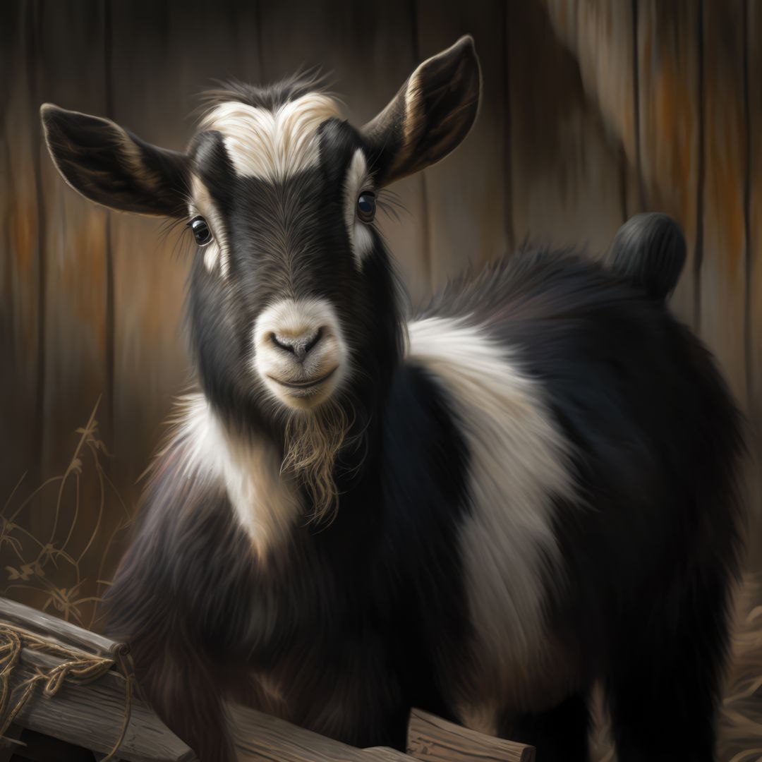 Close up of cute pygmy goat in barn, created using generative ai technology - Free Images, Stock Photos and Pictures on Pikwizard.com