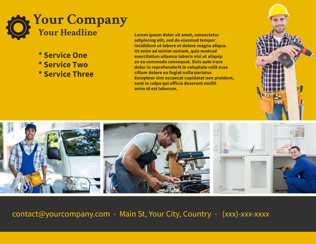 Professional Construction and Home Services Brochure Template - Download Free Stock Templates Pikwizard.com