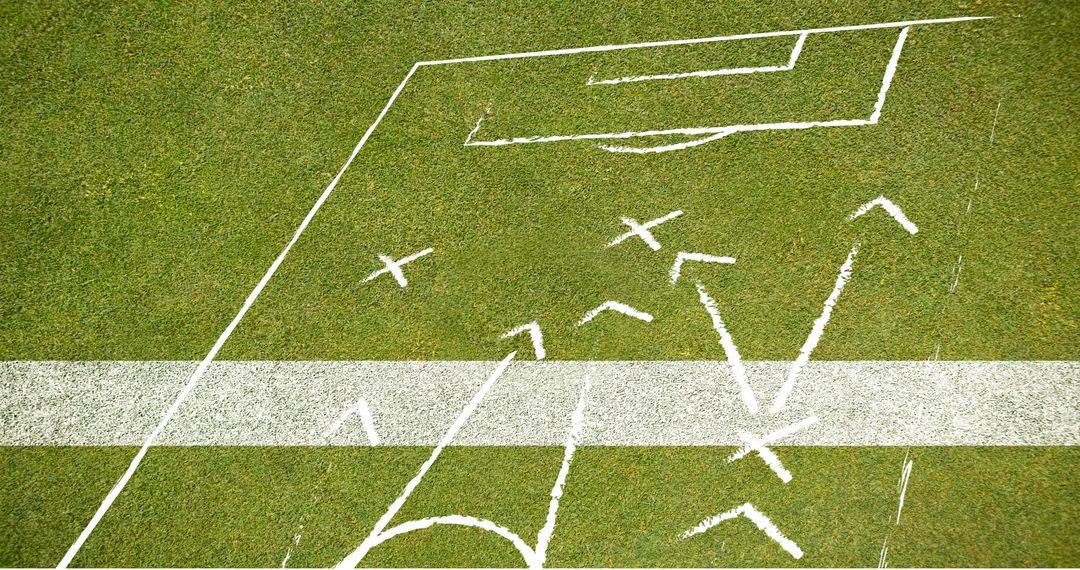 Soccer Strategy Board on Grassy Field Background
