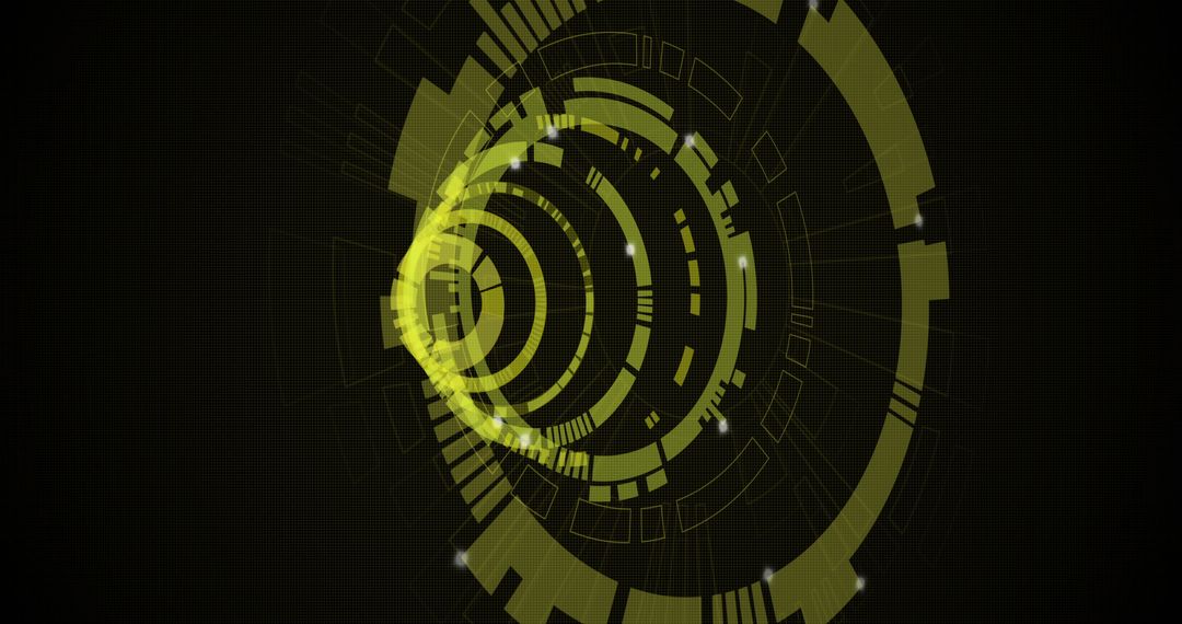 Futuristic Digital Interface Circles on Black Background