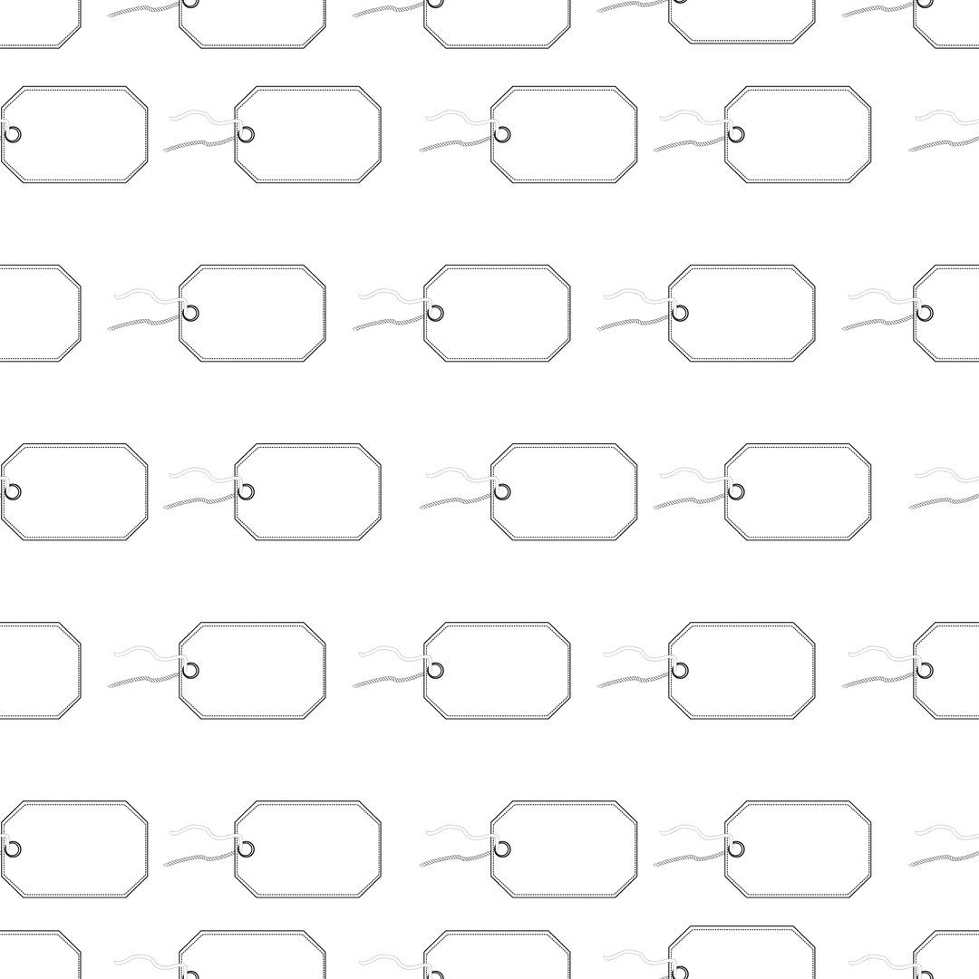 Seamless Label Pattern on Transparent Background for Merchandise