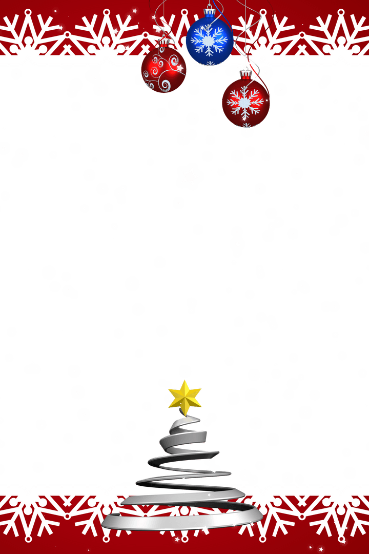 Festive Christmas Frame with Transparent Snowflake Border