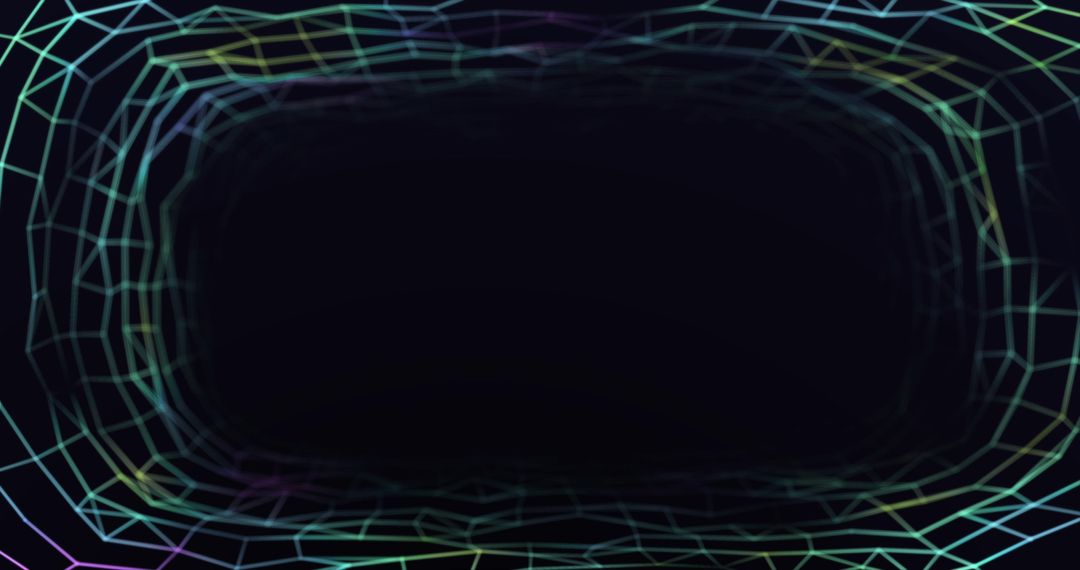 Futuristic Digital Network Tunnel with Glowing Lines