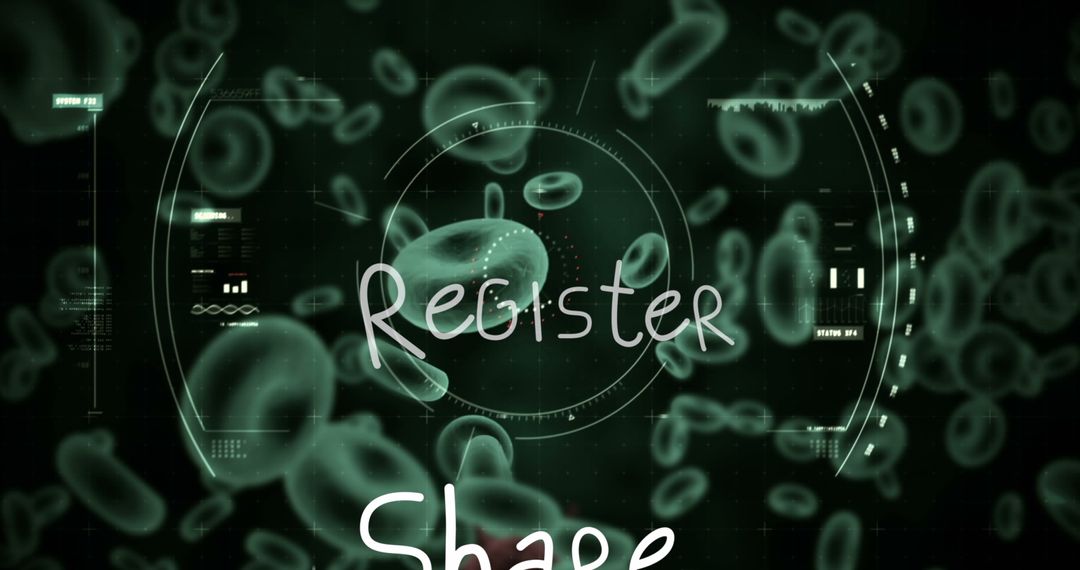 Digital Interface Analyzing Blood Cells and Virus Representation