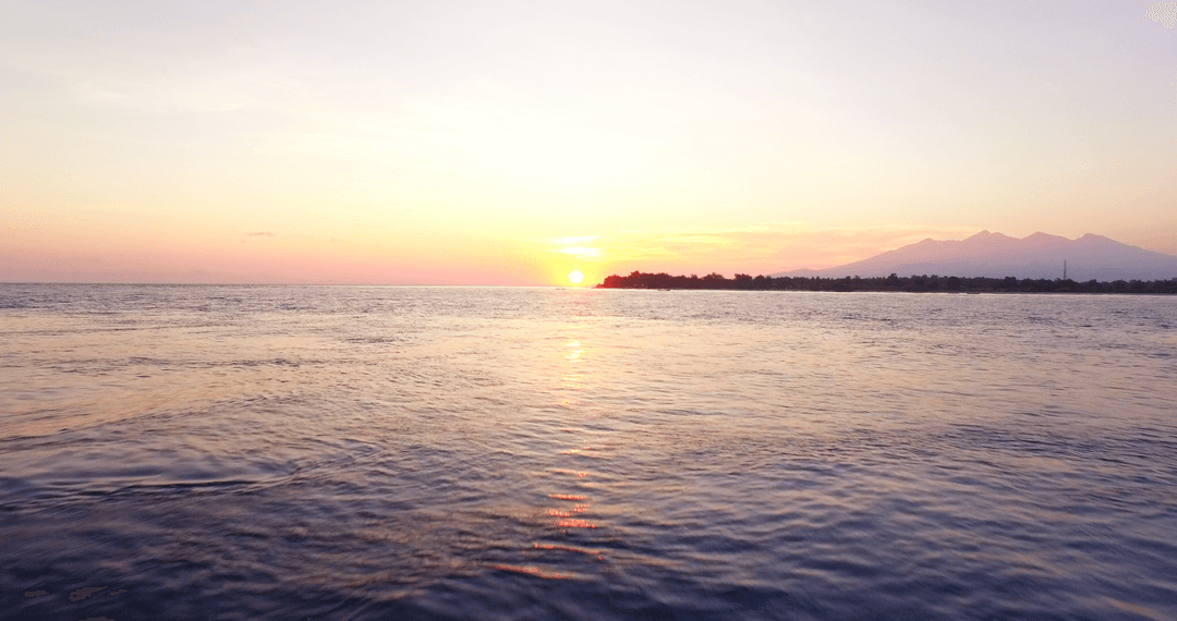 Transparent Sunset over Tranquil Ocean