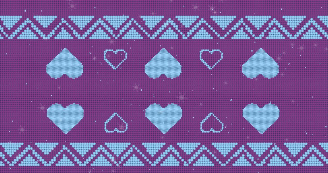 Winter Heart Pattern with Geometric Snow Decor