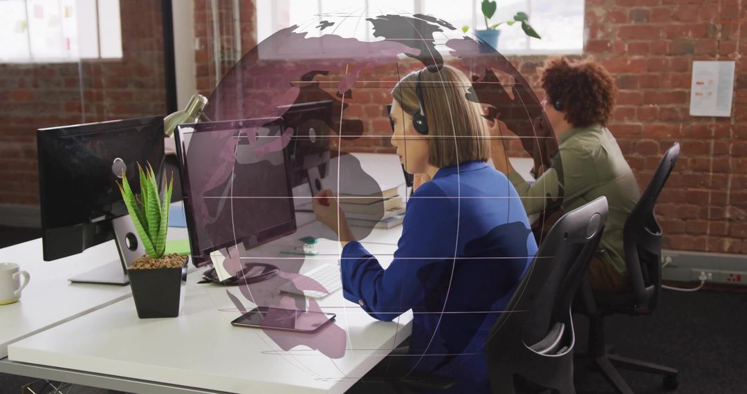 Modern Office Team Global Communication with Diverse Professionals