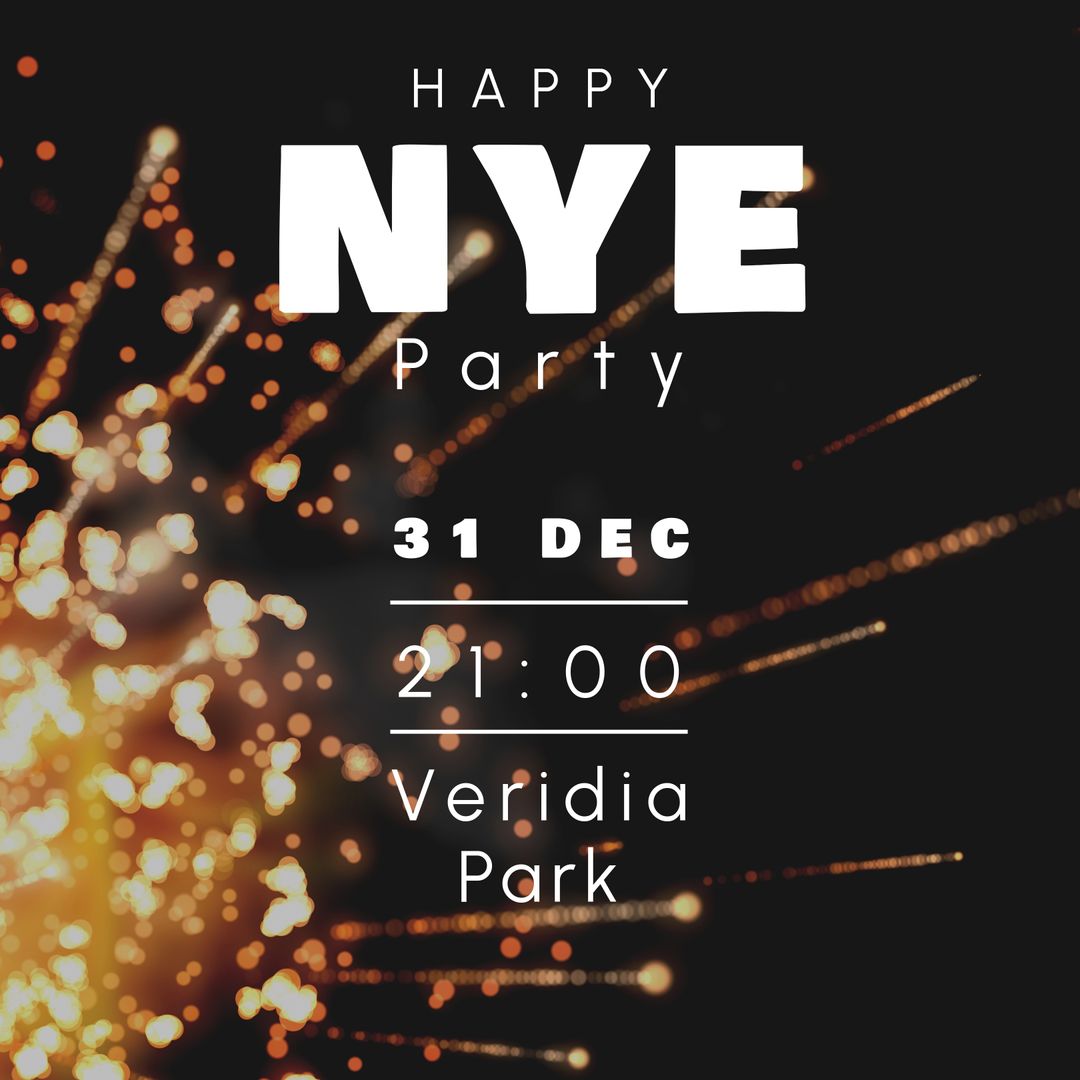 New Year's Eve Party Invitation with Vibrant Fireworks