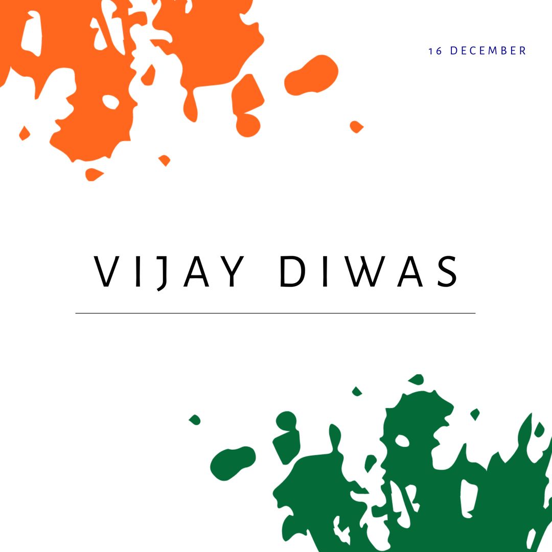 Vijay Diwas Celebration with Paint Splatters in National Colors