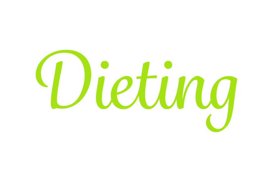 Green Dieting Text with Transparent Background for Communication