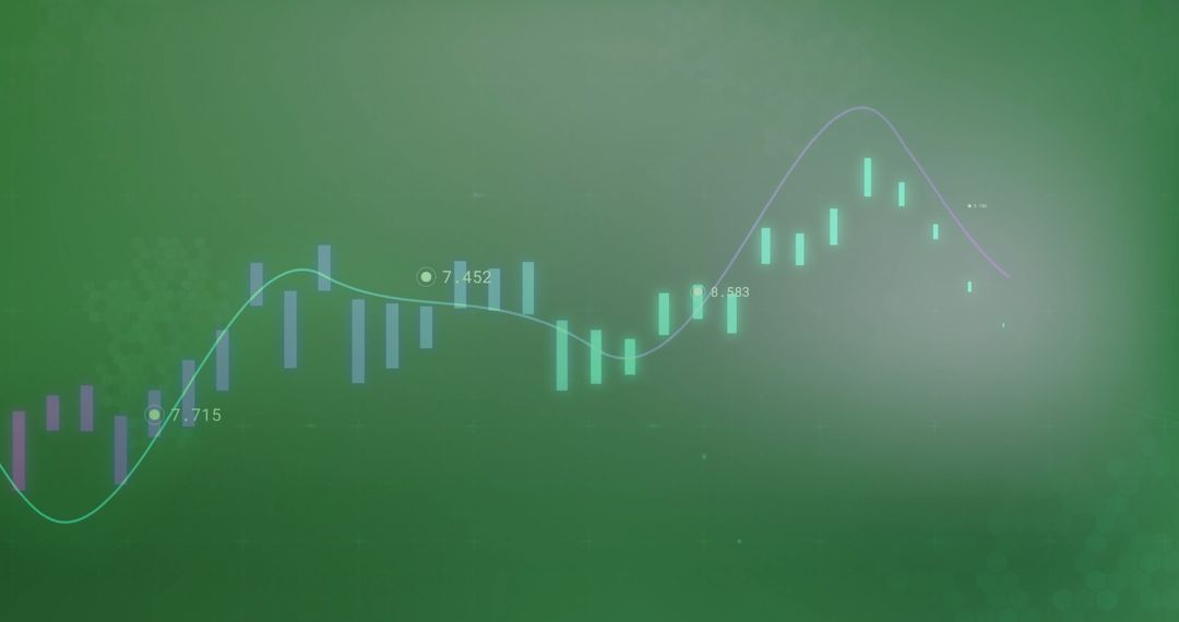 Futuristic Financial Data Visualization with Candlesticks