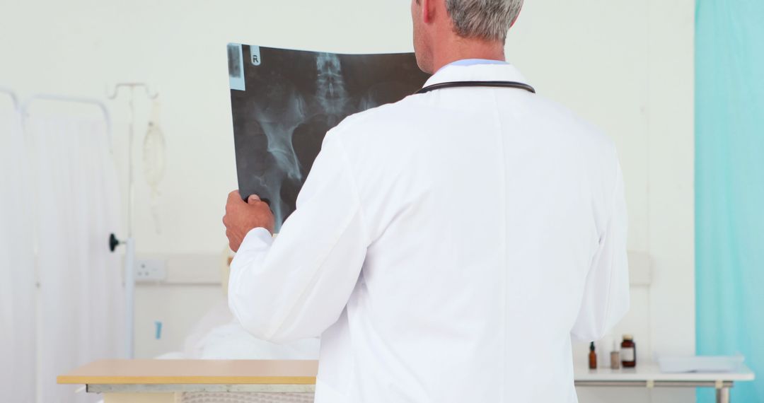 Doctor Examining X-ray Image in Medical Clinic - Free Images, Stock Photos and Pictures on Pikwizard.com