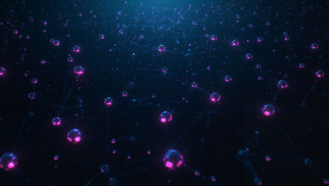 Futuristic Abstract Digital Network with Pulsing Spheres