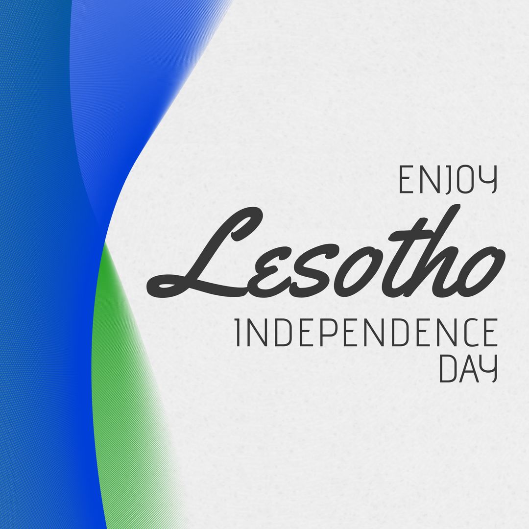 Lesotho Independence Day Celebratory Graphic with Dynamic Design