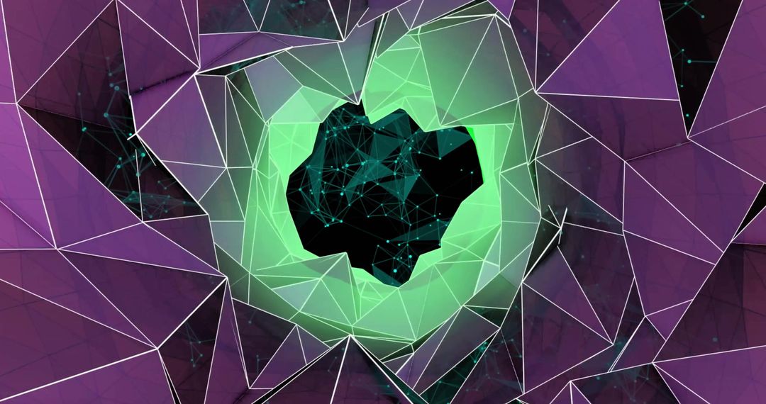 Abstract Geometric Network with Neon Glow