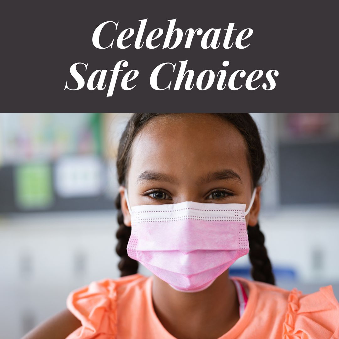 Young Student Practicing Health Safety with Face Mask