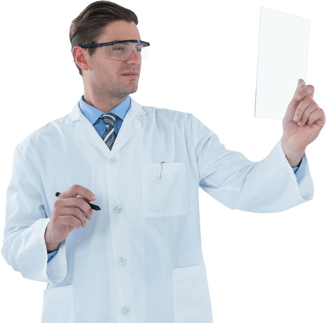 Doctor using Transparent Touchscreen Technology