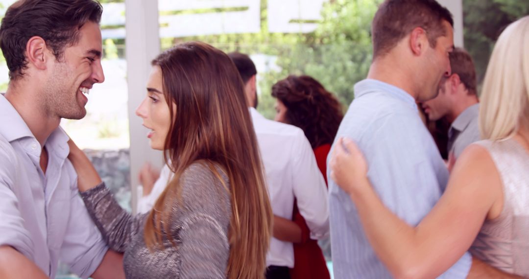 Friends Enjoying a Dance Party at a House Gathering