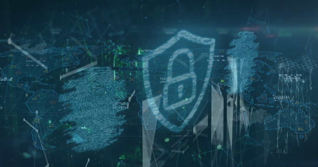 Cybersecurity Digital Shield Protecting Global Data Network