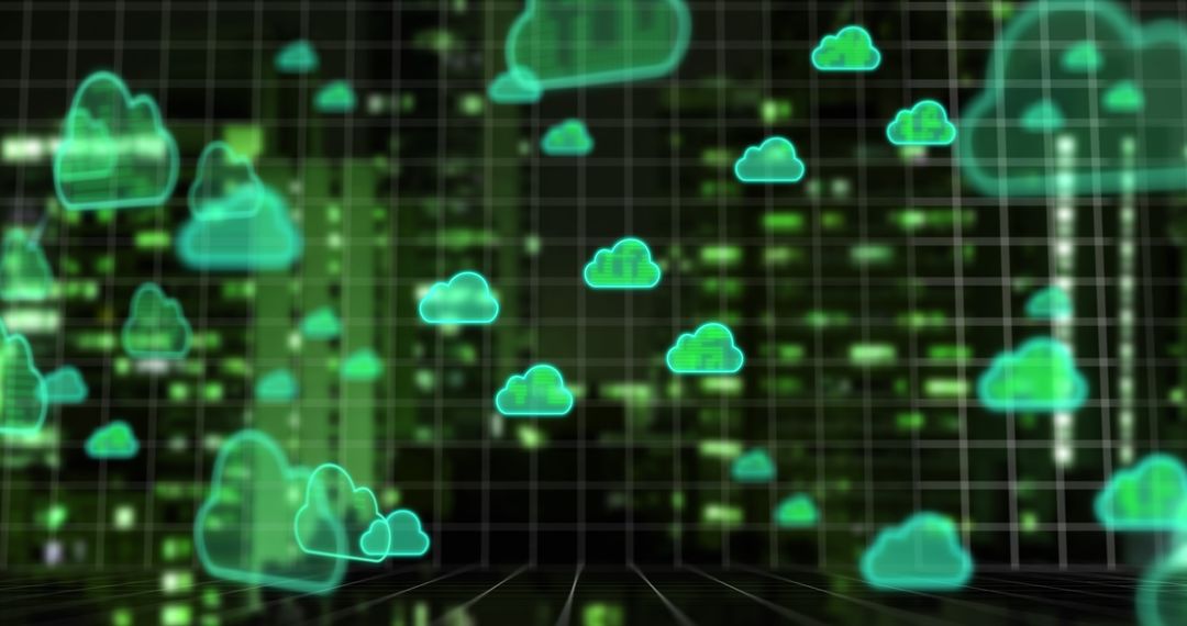 Futuristic Cloud Computing Digital Cityscape