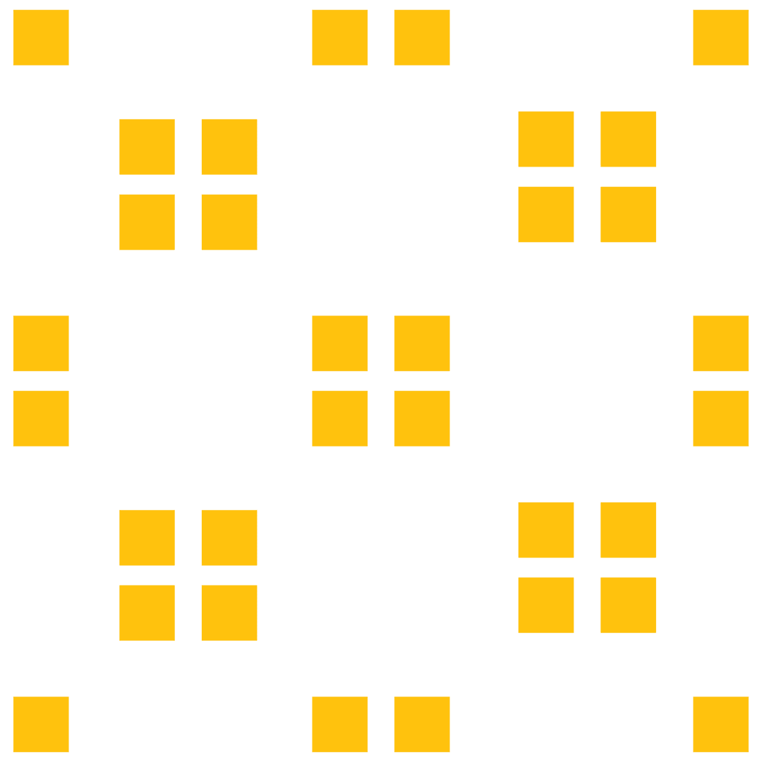 Yellow Square Pattern Illustration on Transparent Background