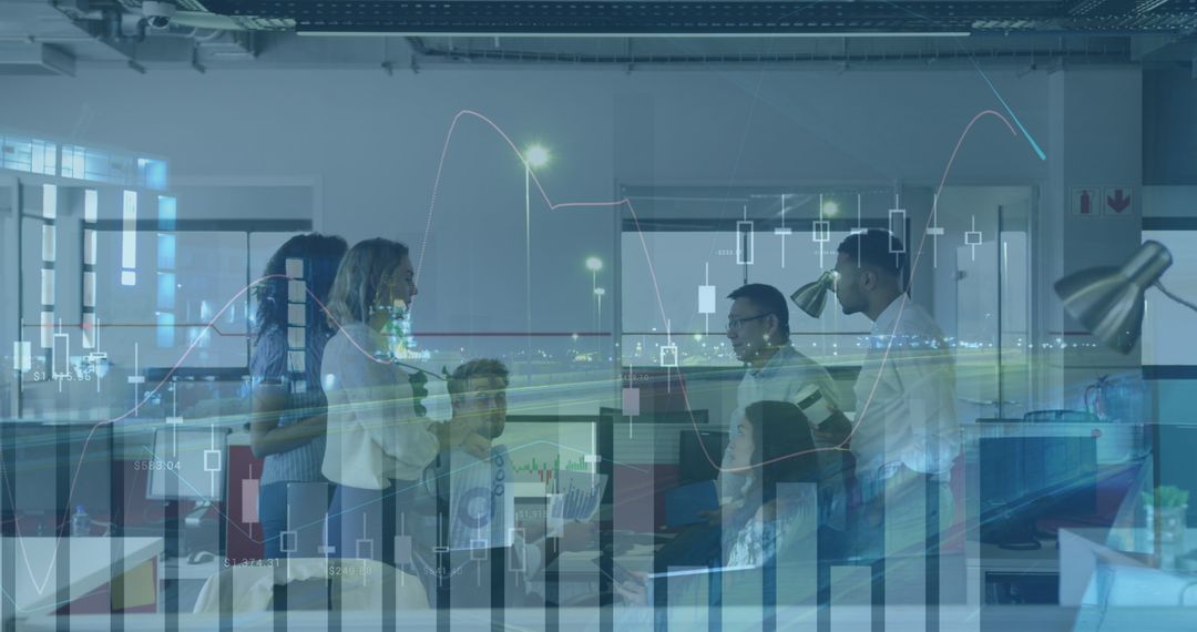 Diverse Business Team Analyzing Global Financial Data for Strategy