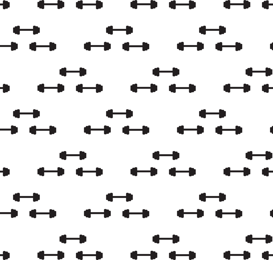Transparent Repeating Dumbbells Pattern on Black