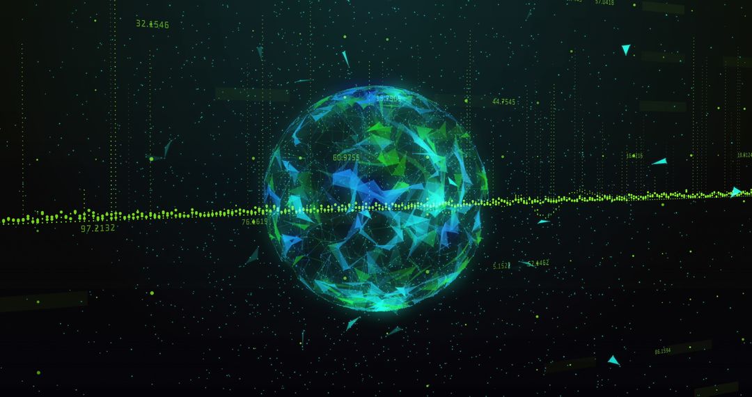 Digital Globe with Data Infographic for Global Analysis Concept