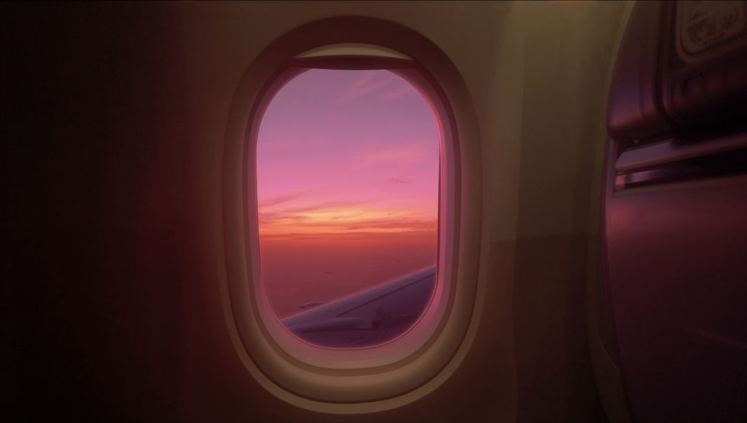 Serene Sunset View from Airplane Window
