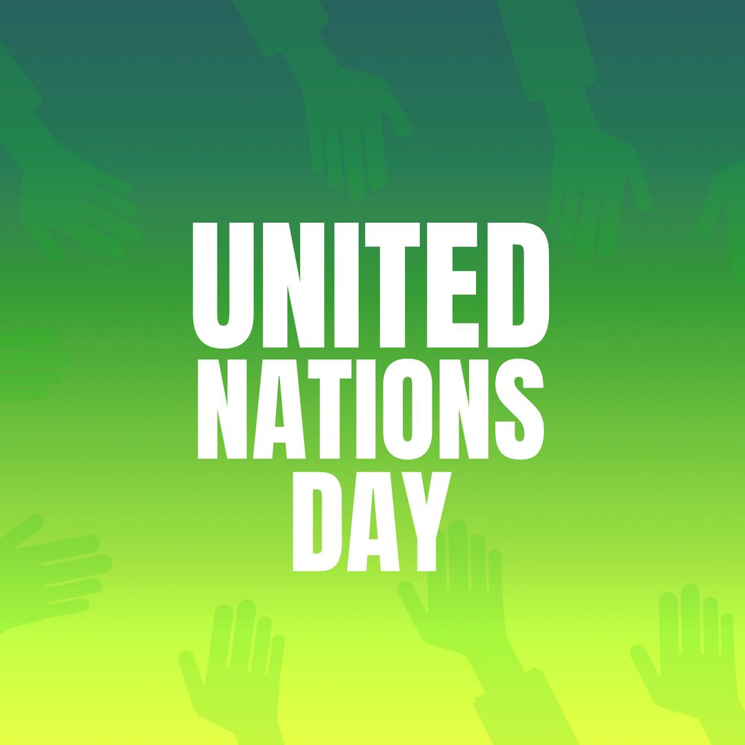 United Nations Day Celebration Banner Design with Hands