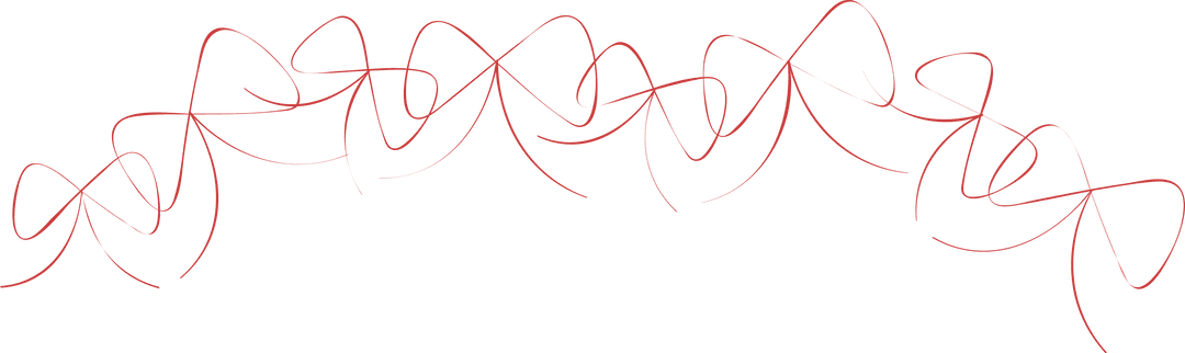 Whimsical Red Abstract Pattern on Transparent Background