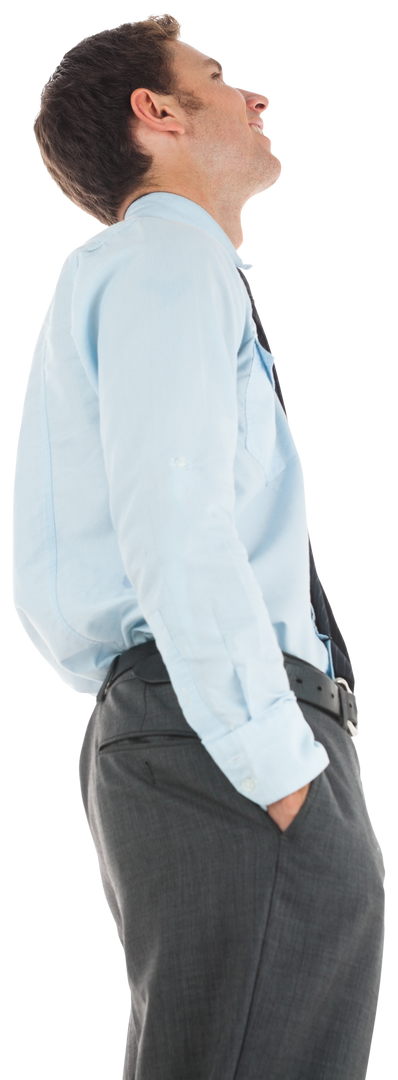 Transparent Cheerful Businessman Standing with Hands in Pockets - Download Free Stock Images Pikwizard.com