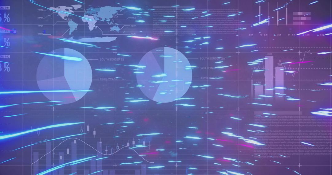 High-Tech Data Dashboard with Vibrant Neon Flows