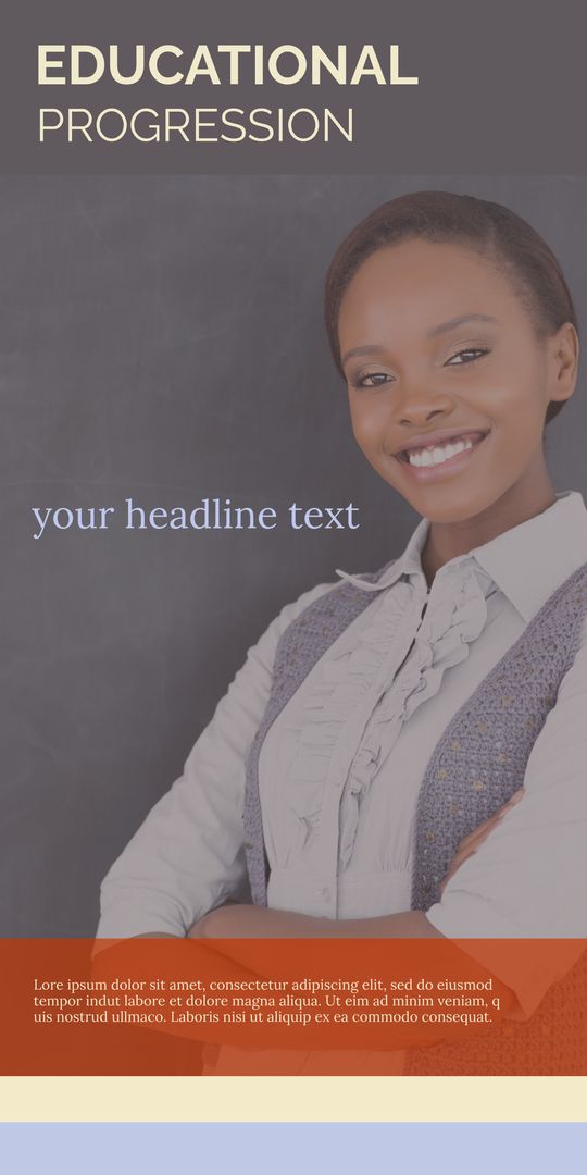 Confident Young Woman Smiling for Educational Progression Ad - Download Free Stock Templates Pikwizard.com