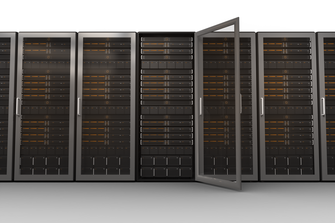 Transparent Rack Servers with Orange Indicator Lights - Download Free Stock Images Pikwizard.com