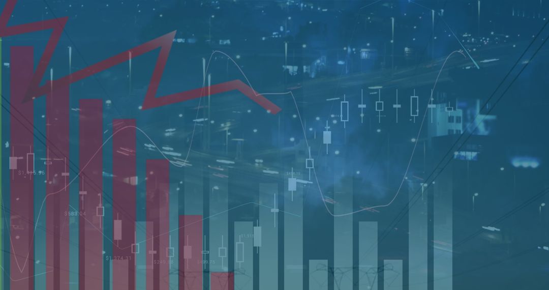 Digital Analytics with Abstract Cityscape Background