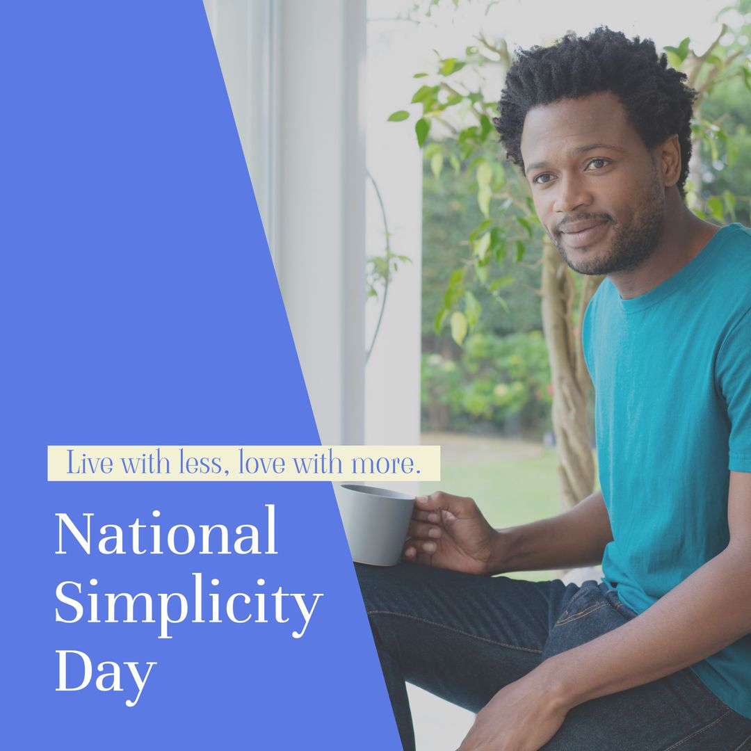 Celebrating National Simplicity Day with Relaxed African American Man
