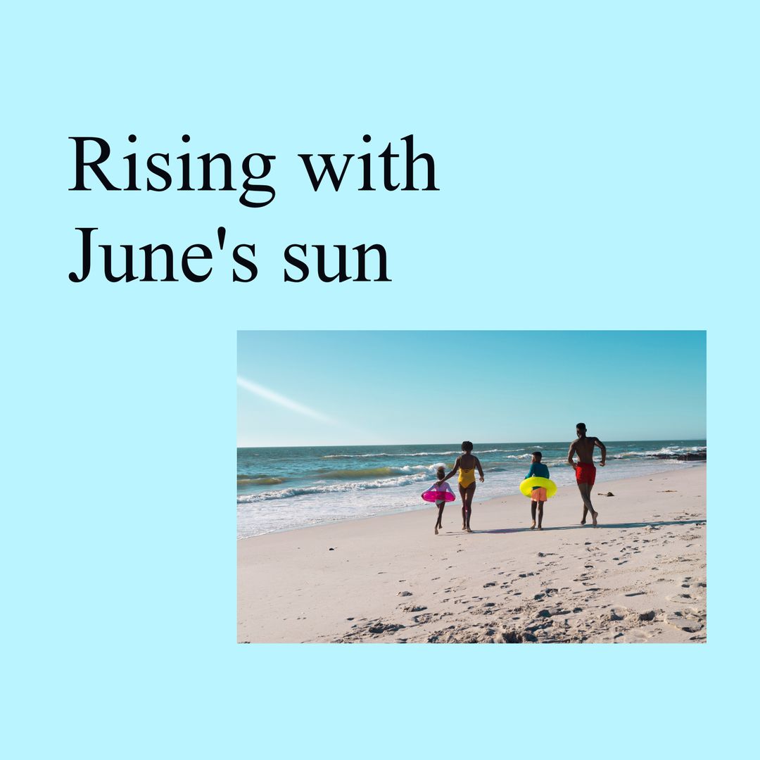 Family Enjoying Summer Beach Vacation at Sunrise