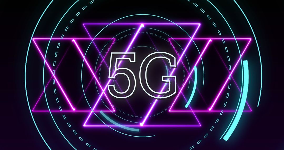 Futuristic 5G Technology with Glowing Purple Graphics