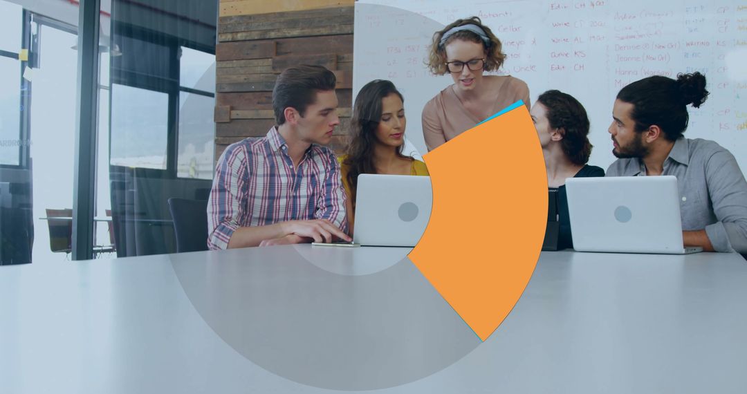 Team Collaborating with Technology in a Modern Office