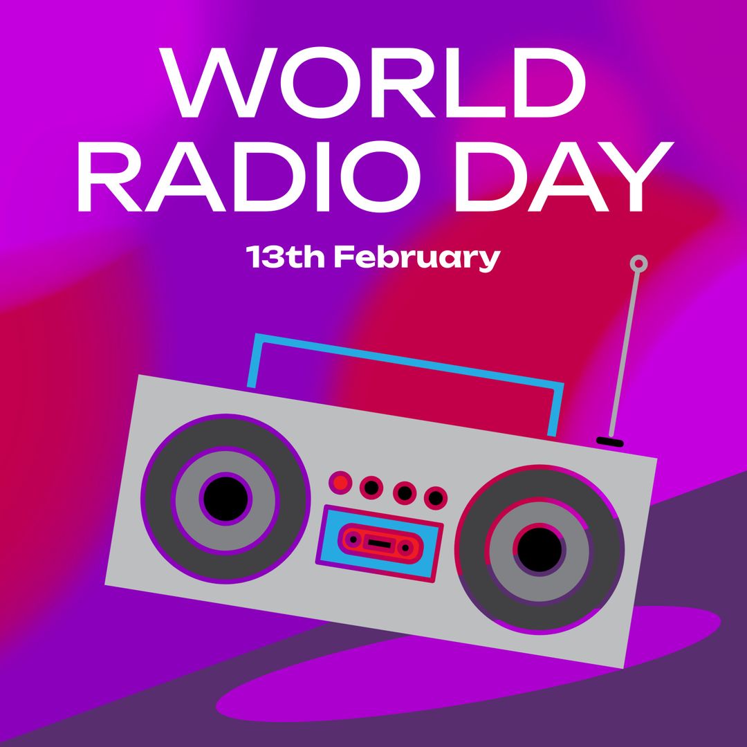 World Radio Day Vibrant Retro Celebration Poster
