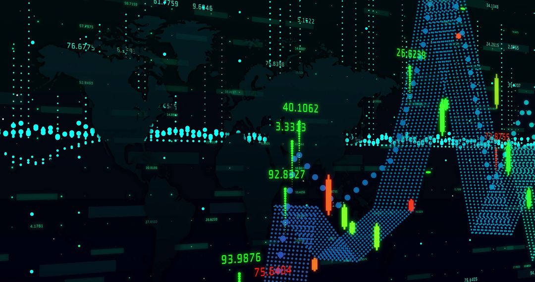 Global Financial Data on World Map Background