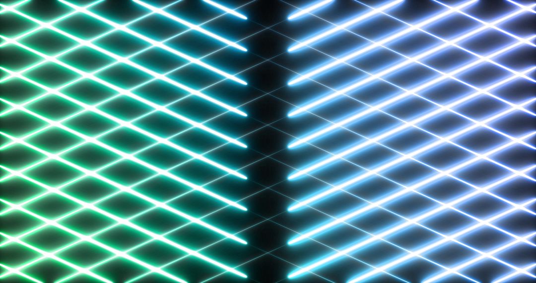 Vibrant Neon Mesh in Motion Against Black Background