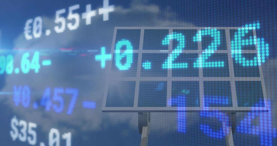 Financial Growth Concept with Solar Energy and Digital Interface