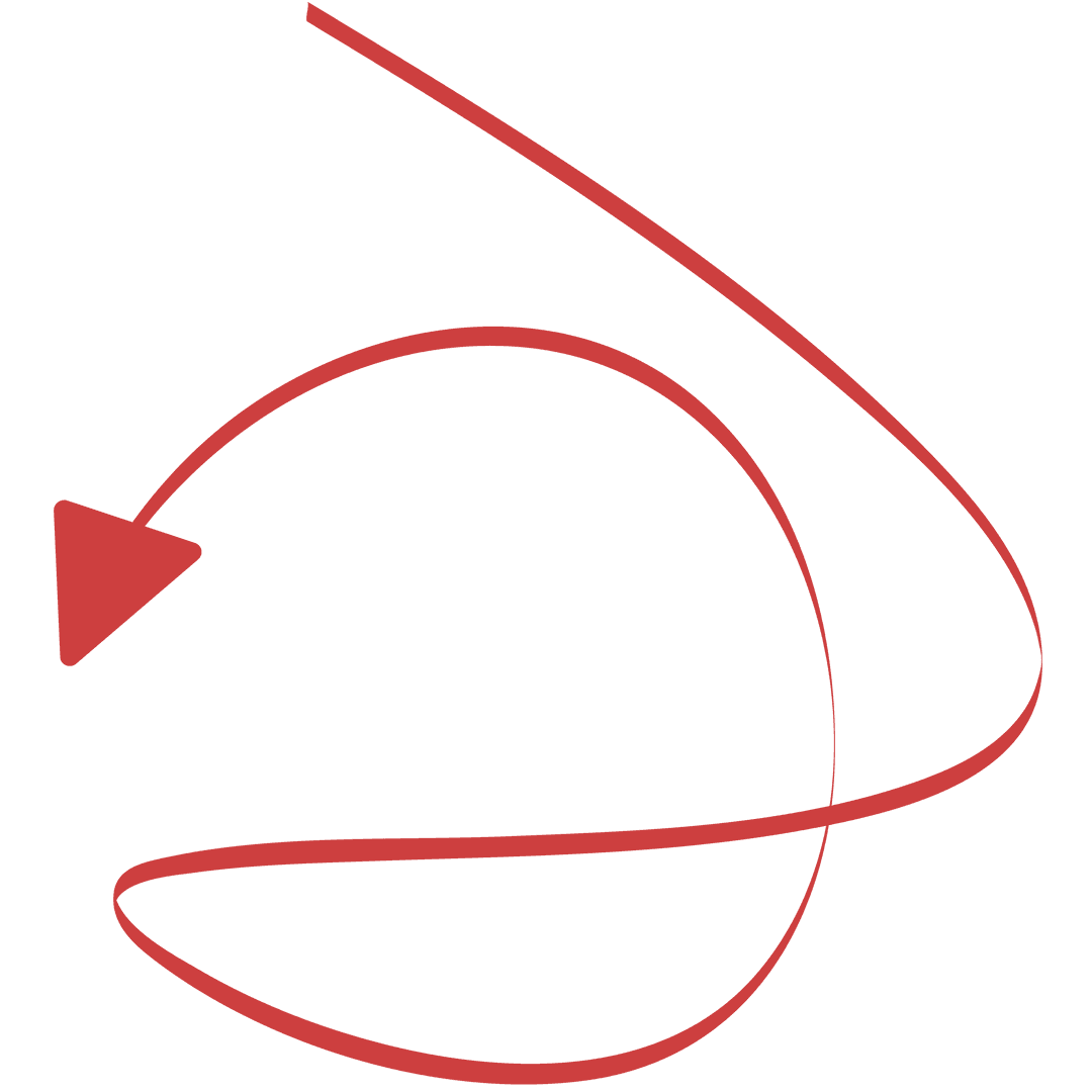 Red Curved Arrow Symbol on Transparent Background Illustration