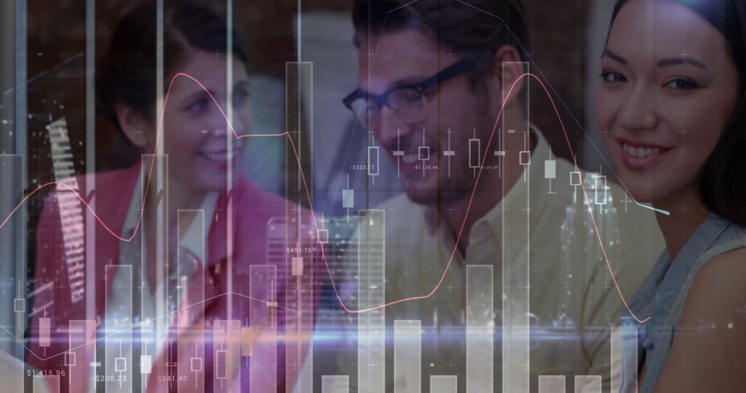 Finance Professionals Analyzing Growth Charts with Colleagues