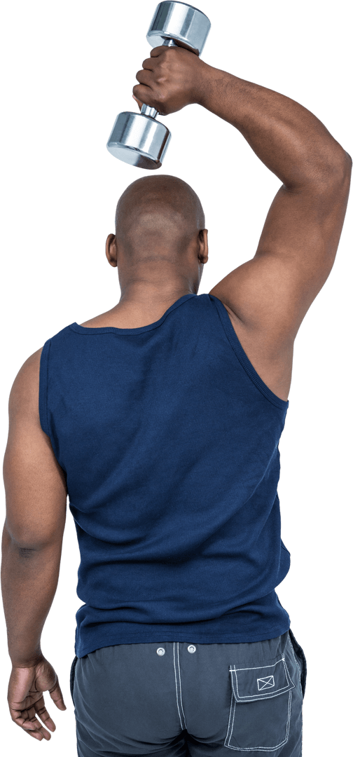 Transparent Male Lifting Silver Dumbbell with Strong Posture