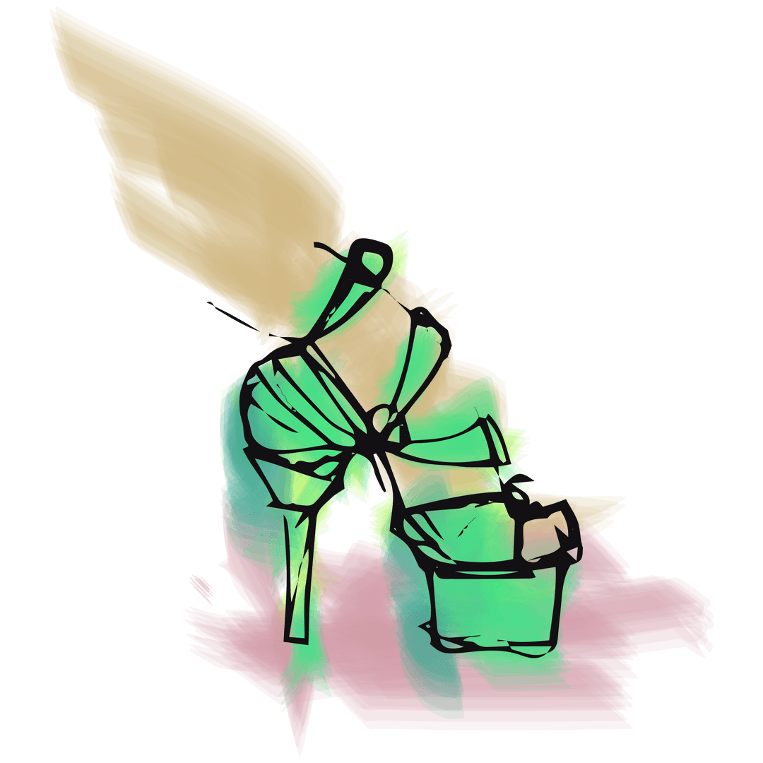 Transparent High Heel Sandal Art with Ribbon Detail