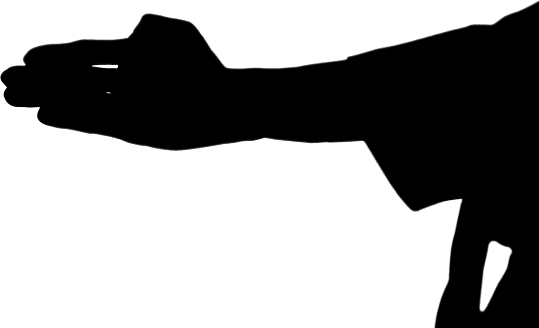 Open Hand Silhouette on Transparent Background for Sports Concepts