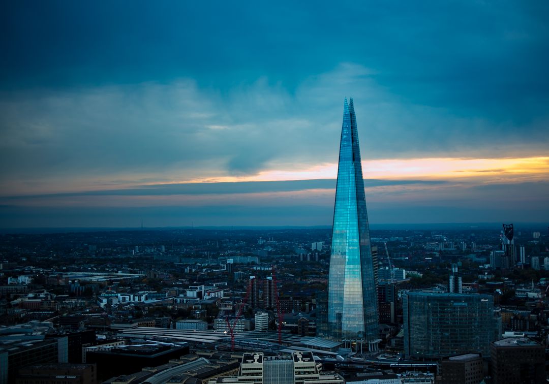 Sunset View of The Shard Overlooking Cityscape - Free Images, Stock Photos and Pictures on Pikwizard.com